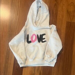 Zara White Hoodie with Love Print